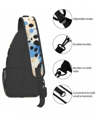 Blue Black Brown Leopard Print Crossbody Sling Bag for Men Women Sling Backpack Shoulder Bag Casual Hiking Daypack Chest Bag ...