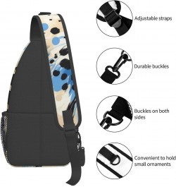 Blue Black Brown Leopard Print Crossbody Sling Bag for Men Women Sling Backpack Shoulder Bag Casual Hiking Daypack Chest Bag ...