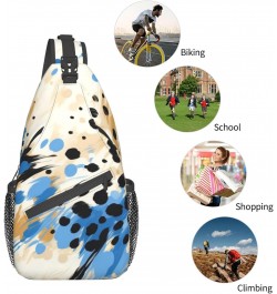 Blue Black Brown Leopard Print Crossbody Sling Bag for Men Women Sling Backpack Shoulder Bag Casual Hiking Daypack Chest Bag ...