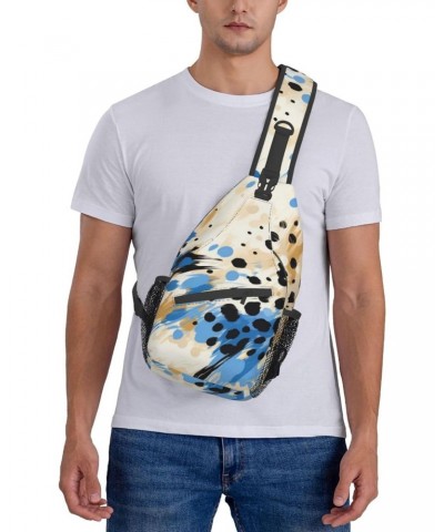 Blue Black Brown Leopard Print Crossbody Sling Bag for Men Women Sling Backpack Shoulder Bag Casual Hiking Daypack Chest Bag ...