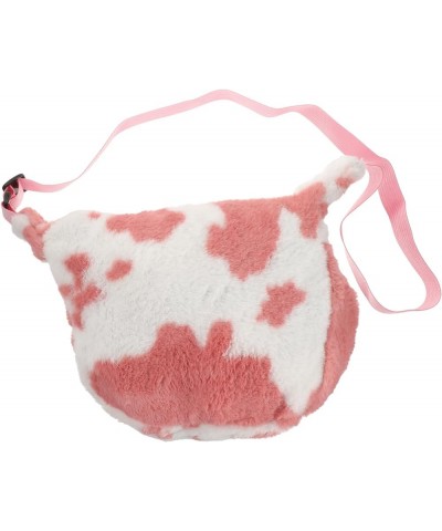 2 Pcs Plush Shoulder Bag Polyester Simple Suspenders Women's Pink $9.04 Crossbody Bags