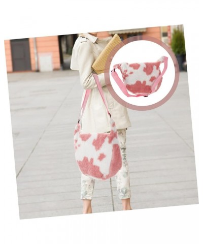 2 Pcs Plush Shoulder Bag Polyester Simple Suspenders Women's Pink $9.04 Crossbody Bags