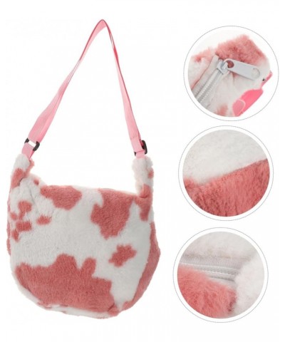 2 Pcs Plush Shoulder Bag Polyester Simple Suspenders Women's Pink $9.04 Crossbody Bags