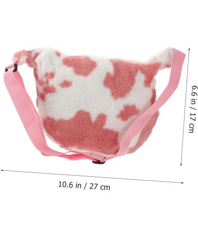 2 Pcs Plush Shoulder Bag Polyester Simple Suspenders Women's Pink $9.04 Crossbody Bags