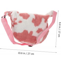 2 Pcs Plush Shoulder Bag Polyester Simple Suspenders Women's Pink $9.04 Crossbody Bags