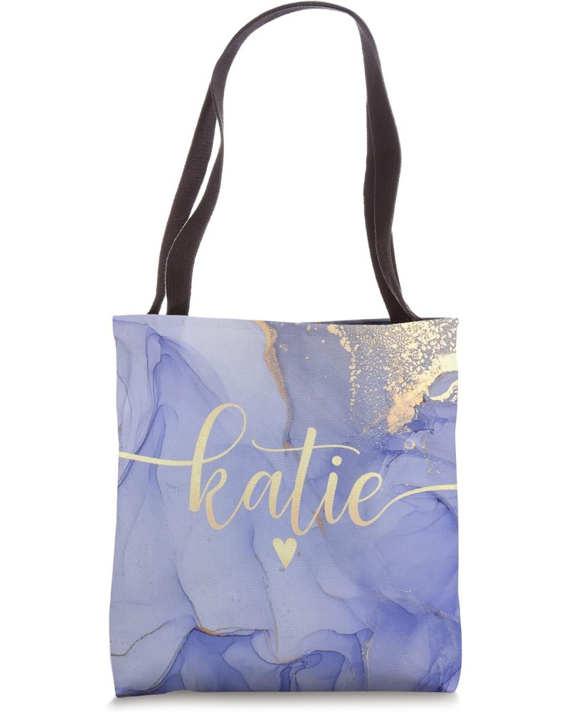 Katie Letter K Initial Cute Purple Personalized Tote Bag $15.07 Totes