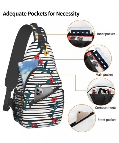 Wild Flower Sling Bag Crossbody Backpack Hiking Daypack Shoulder Bag Chest Bag for Hiking Walking Travel $14.20 Crossbody Bags