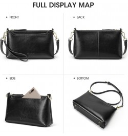 Leather Crossbody Bags for Women Trendy, Small Shoulder Purses and Handbags, Wristlet Clutch Wallet with 2 Straps Black $23.3...