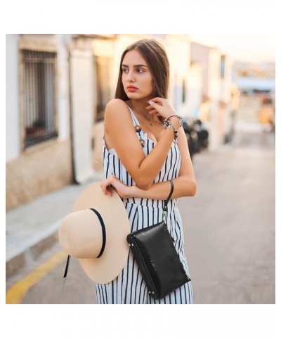 Leather Crossbody Bags for Women Trendy, Small Shoulder Purses and Handbags, Wristlet Clutch Wallet with 2 Straps Black $23.3...