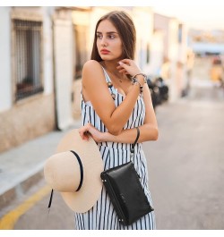 Leather Crossbody Bags for Women Trendy, Small Shoulder Purses and Handbags, Wristlet Clutch Wallet with 2 Straps Black $23.3...