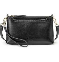 Leather Crossbody Bags for Women Trendy, Small Shoulder Purses and Handbags, Wristlet Clutch Wallet with 2 Straps Black $23.3...