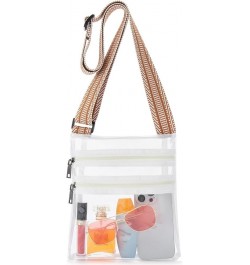 Clear Bag for Stadium Events Crossbody Bags Stadium Approved Concert Shoulder Purse with Adjustable Guitar Strap Z01 Clear Wh...