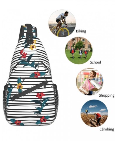 Wild Flower Sling Bag Crossbody Backpack Hiking Daypack Shoulder Bag Chest Bag for Hiking Walking Travel $14.20 Crossbody Bags