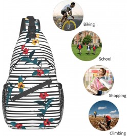 Wild Flower Sling Bag Crossbody Backpack Hiking Daypack Shoulder Bag Chest Bag for Hiking Walking Travel $14.20 Crossbody Bags