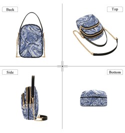 Crossbody Bag for Women, Navy Marble Light Fluid Paint Phone Purse Detachable Chain Bag Shoulder Handbag Wallet $10.80 Crossb...