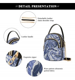 Crossbody Bag for Women, Navy Marble Light Fluid Paint Phone Purse Detachable Chain Bag Shoulder Handbag Wallet $10.80 Crossb...