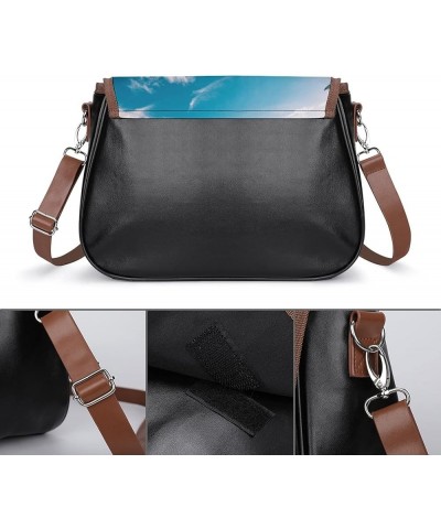 Printed Crossbody Bag Shoulder Bag PU Leather Women's Designer Satchels Rock Color3 $29.99 Crossbody Bags