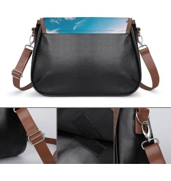 Printed Crossbody Bag Shoulder Bag PU Leather Women's Designer Satchels Rock Color3 $29.99 Crossbody Bags