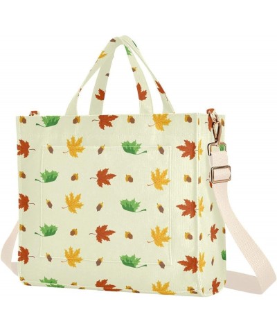 Autumn Maple and Oak Leaves Women's Tote Handbags Top Handle Satchel Shoulder Bag Crossbody Bag for Office Travel S $17.09 Totes