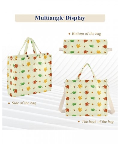 Autumn Maple and Oak Leaves Women's Tote Handbags Top Handle Satchel Shoulder Bag Crossbody Bag for Office Travel S $17.09 Totes