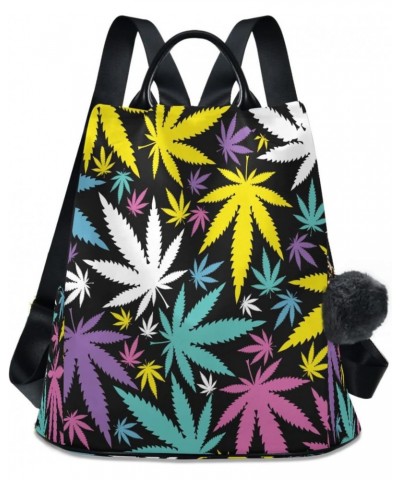 Cannabis Leafs Anti-Theft Backpack Purse for Women Fashion Bag Travel Back Pack Rucksack Shoulder Bag $22.25 Backpacks