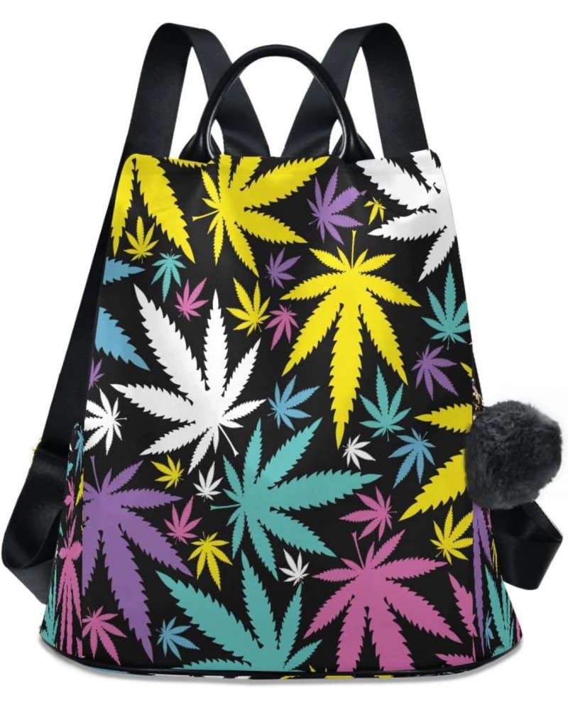 Cannabis Leafs Anti-Theft Backpack Purse for Women Fashion Bag Travel Back Pack Rucksack Shoulder Bag $22.25 Backpacks