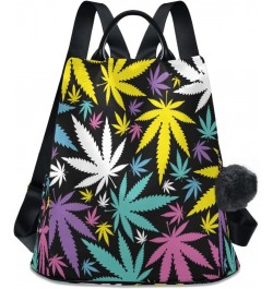 Cannabis Leafs Anti-Theft Backpack Purse for Women Fashion Bag Travel Back Pack Rucksack Shoulder Bag $22.25 Backpacks