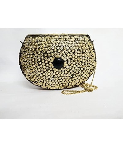 mosaic metal clutch crossbody women bag bohemian pattern with golden work embossed wedding valentiine gift, Green, 7 inch $19...