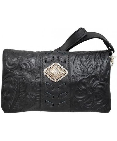 American West Womens Grab-And-Go Foldover Crossbody/Clutch/Wallet Bag Black $31.20 Clutches