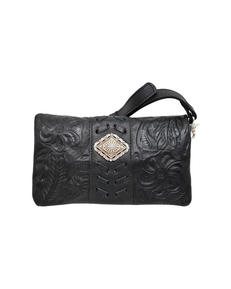 American West Womens Grab-And-Go Foldover Crossbody/Clutch/Wallet Bag Black $31.20 Clutches