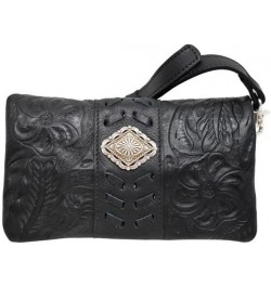 American West Womens Grab-And-Go Foldover Crossbody/Clutch/Wallet Bag Black $31.20 Clutches