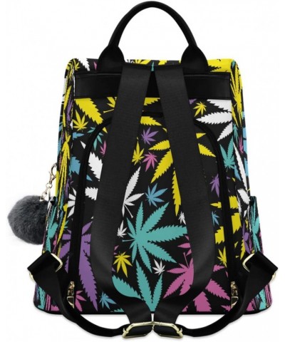 Cannabis Leafs Anti-Theft Backpack Purse for Women Fashion Bag Travel Back Pack Rucksack Shoulder Bag $22.25 Backpacks