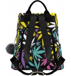 Cannabis Leafs Anti-Theft Backpack Purse for Women Fashion Bag Travel Back Pack Rucksack Shoulder Bag $22.25 Backpacks