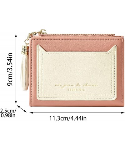 Ladies Letter Print Zipper Wallet Short Two Fold Multi Card Wallet Anime Wallets for Women (Black, One Size) Blue One Size $1...