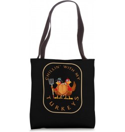 Thanksgiving Chillin With My Turkeys Fall Party Family Boys Tote Bag $13.19 Totes