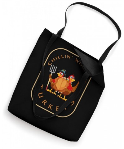 Thanksgiving Chillin With My Turkeys Fall Party Family Boys Tote Bag $13.19 Totes