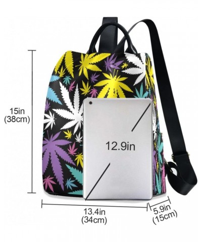 Cannabis Leafs Anti-Theft Backpack Purse for Women Fashion Bag Travel Back Pack Rucksack Shoulder Bag $22.25 Backpacks