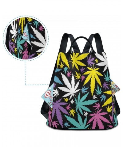 Cannabis Leafs Anti-Theft Backpack Purse for Women Fashion Bag Travel Back Pack Rucksack Shoulder Bag $22.25 Backpacks