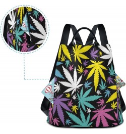 Cannabis Leafs Anti-Theft Backpack Purse for Women Fashion Bag Travel Back Pack Rucksack Shoulder Bag $22.25 Backpacks