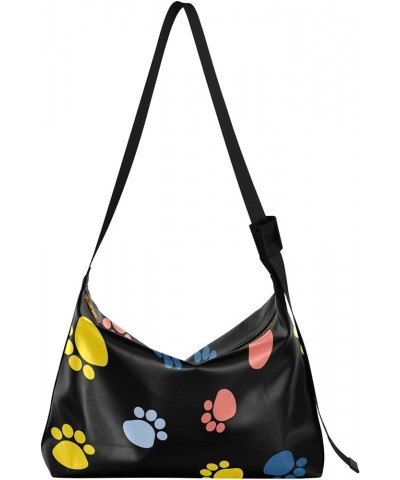 Cute Animals Women Leather Handbags Hobo Large Purse Crossbody Trendy Animal Print Shoulder Handbags Funny Dog Paw $18.47 Sho...