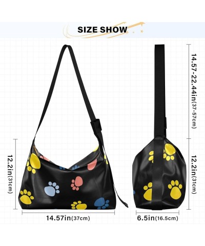 Cute Animals Women Leather Handbags Hobo Large Purse Crossbody Trendy Animal Print Shoulder Handbags Funny Dog Paw $18.47 Sho...