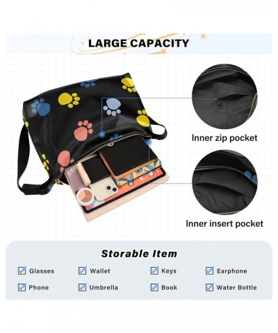 Cute Animals Women Leather Handbags Hobo Large Purse Crossbody Trendy Animal Print Shoulder Handbags Funny Dog Paw $18.47 Sho...