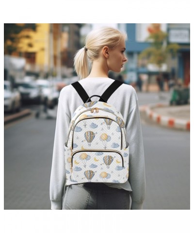 Childish Hot Air Balloon Mini Backpack Purse for Women, Travel Backpack Fashion Backpack Handbag Shoulder Bag Small Casual Da...