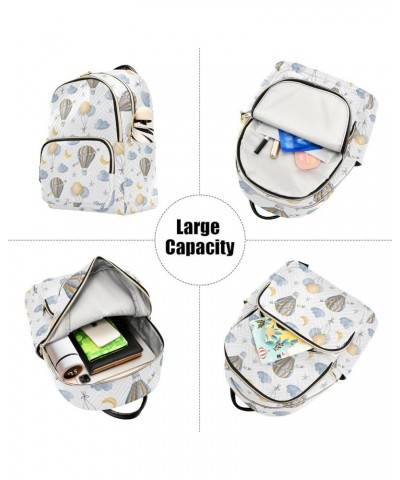 Childish Hot Air Balloon Mini Backpack Purse for Women, Travel Backpack Fashion Backpack Handbag Shoulder Bag Small Casual Da...