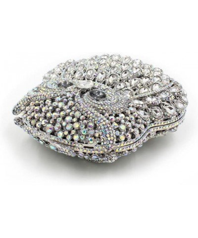 Cute Owl Clutch Women Crystal Evening Bags Luxury Handbag Rhinestone Wedding Party Purse Silver $37.07 Evening Bags