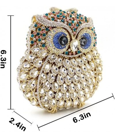 Cute Owl Clutch Women Crystal Evening Bags Luxury Handbag Rhinestone Wedding Party Purse Silver $37.07 Evening Bags