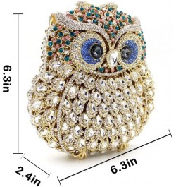 Cute Owl Clutch Women Crystal Evening Bags Luxury Handbag Rhinestone Wedding Party Purse Silver $37.07 Evening Bags