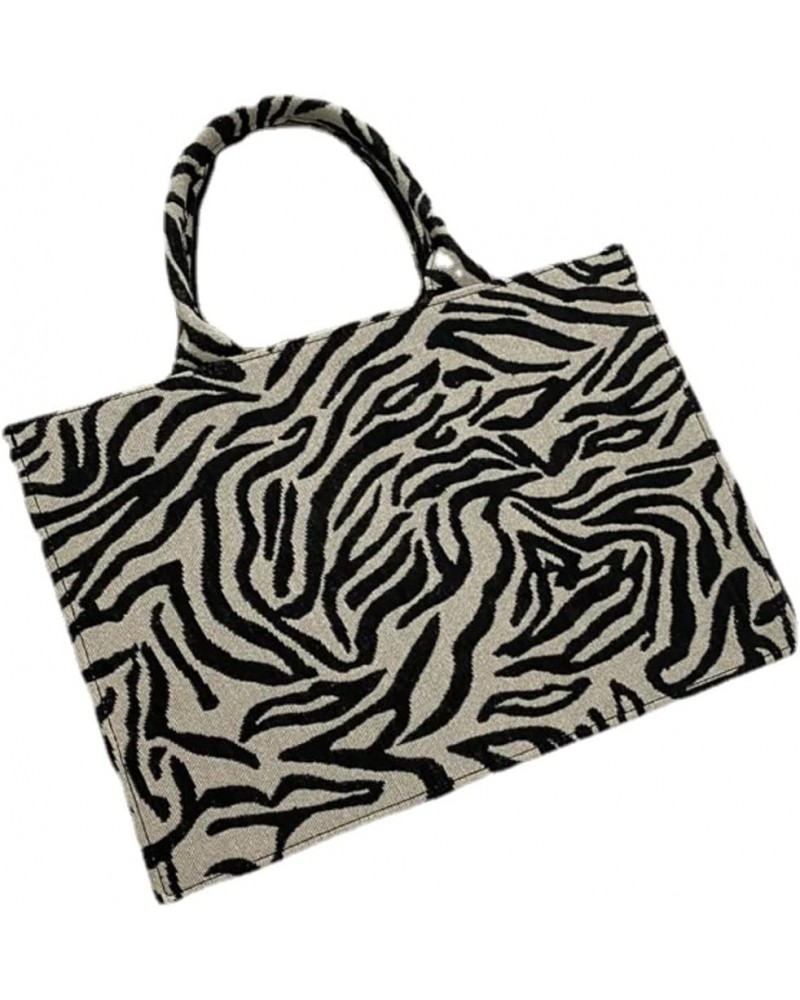 Women's Bag Large Capacity Tote Daily Commute Zipper Shoulder Bag Simple PU Handbag Shopping (36x12x25,Leopard) Zebra Pattern...