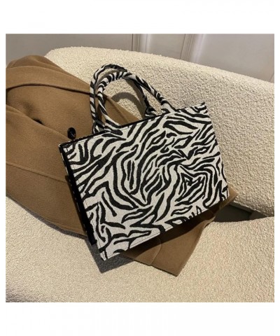 Women's Bag Large Capacity Tote Daily Commute Zipper Shoulder Bag Simple PU Handbag Shopping (36x12x25,Leopard) Zebra Pattern...