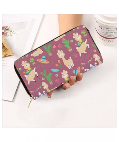 Llama Mexico Wallet for Women Men, Mens Womens Leather Wallet Purse for Phone Money Credit Card Keys Change Llama Mexico One ...